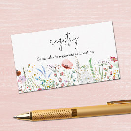 Registrierung des Brautparty Wildblume Begleitkarte