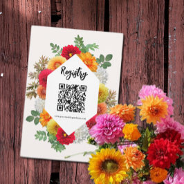 Registrierung des Herbst-Brautparty Dahlia Floral  Begleitkarte