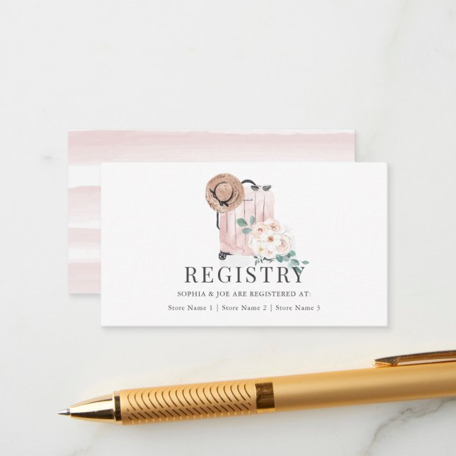 Registrierung des rosa Gehäuse-Brautparty Begleitkarte (Vorderseite/Rückseite Beispiel)