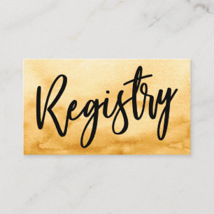 Registrierung lässiger Handschrift Gelbes Wasserfa Begleitkarte