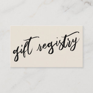 Registrierung lässiger Handschriftencreme Begleitkarte