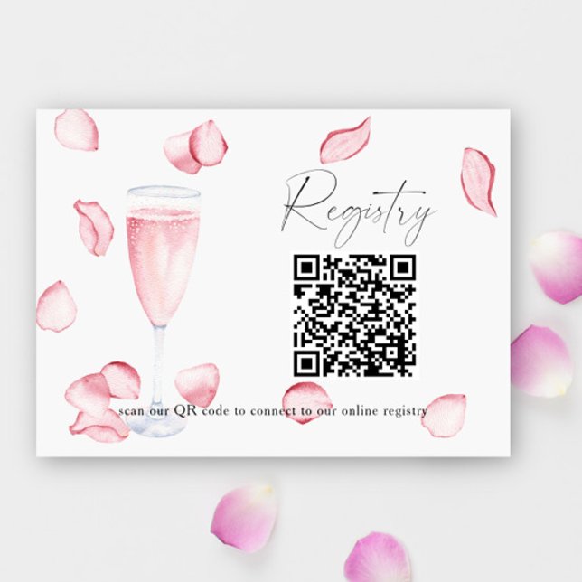 Registrierung von Petalen und Prosecco-QR-Brautpar Begleitkarte (Von Creator hochgeladen)