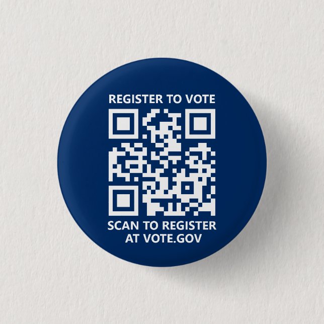 Registrierung zur Abstimmung scannable QR Code Cus Button (Vorderseite)