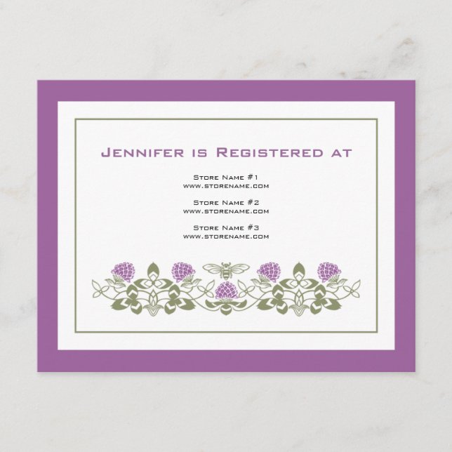 Registrierungskarte für Flora-Bienen Begleitkarte (Vorderseite)