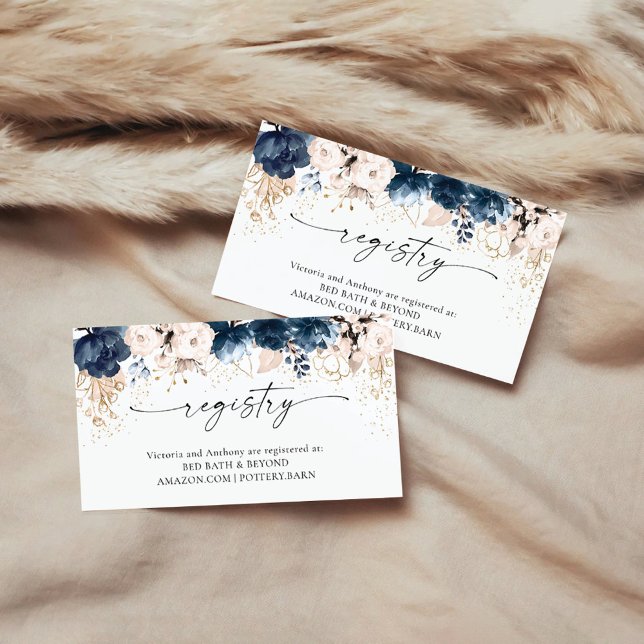 Registrierungskarte für Navy Blue und Dusty Rose Begleitkarte (Von Creator hochgeladen)