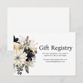 Registrierungskarte für Schwarz-Weiß-Hochzeiten Begleitkarte