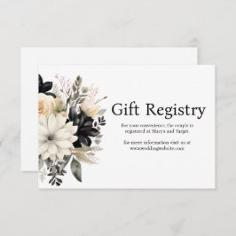 Registrierungskarte für Schwarz-Weiß-Hochzeiten Begleitkarte