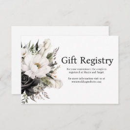 Registrierungskarte für Schwarz-Weiß-Hochzeiten Begleitkarte