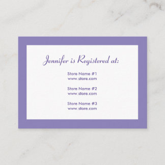 Registrierungskarte - Lila Polka-Punkte Begleitkarte