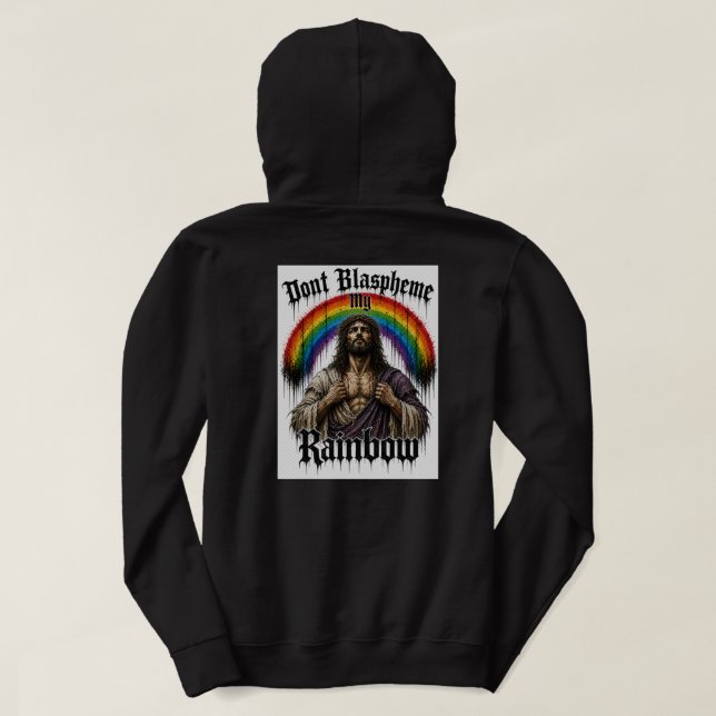 Regne nicht meinen Regenbogen Hoodie (Design Rückseite)