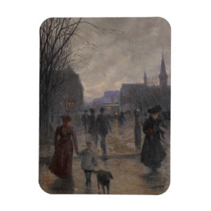 Regnerischer Abend auf Hennepin Allee, c.1902 Magnet