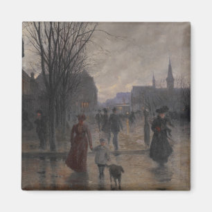 Regnerischer Abend auf Hennepin Allee, c.1902 Magnet