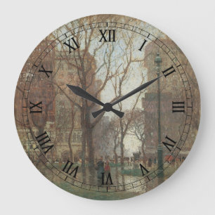 Regnerischer Tag, Madison Square, New York, Paul C Große Wanduhr