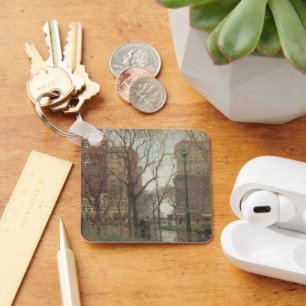 Regnerischer Tag, Madison Square, New York, Paul C Schlüsselanhänger