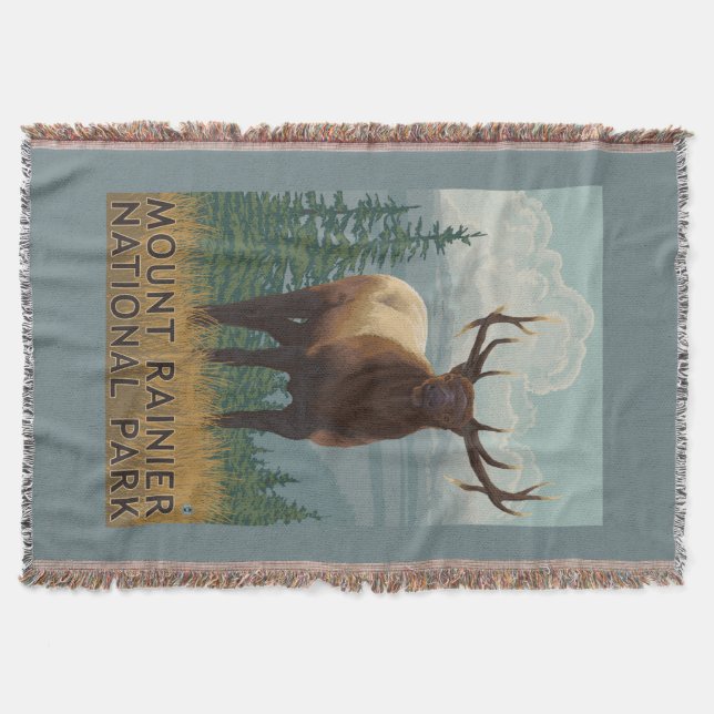 Regnerischerer Nationalpark, WashingtonElk Szene Decke (Vorderseite)