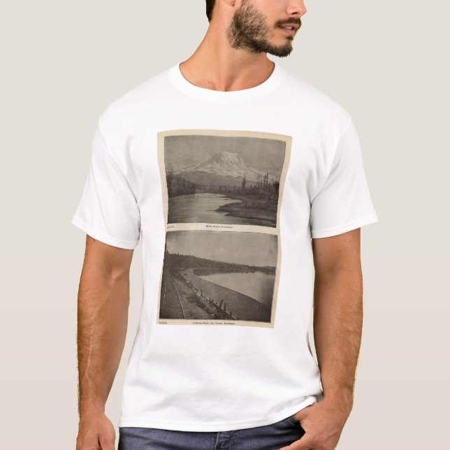 Regnerischerer Steilacoom Strand Mt T-Shirt (Vorderseite)