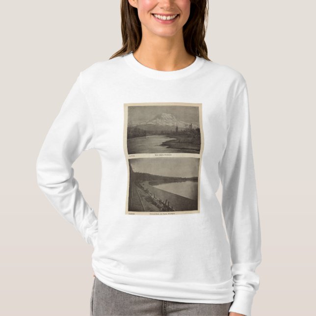 Regnerischerer Steilacoom Strand Mt T-Shirt (Vorderseite)
