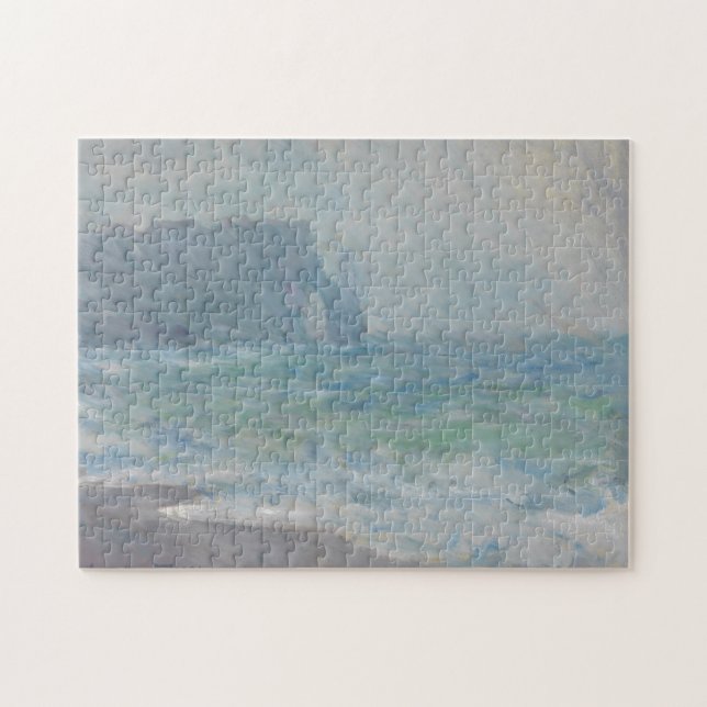 Regnvaer Etretat von Claude Monet Puzzle (Horizontal)