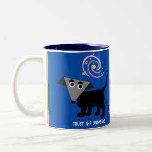 Rego Berto Tasse, "Vertraue dem Universum." Gold- Zweifarbige Tasse