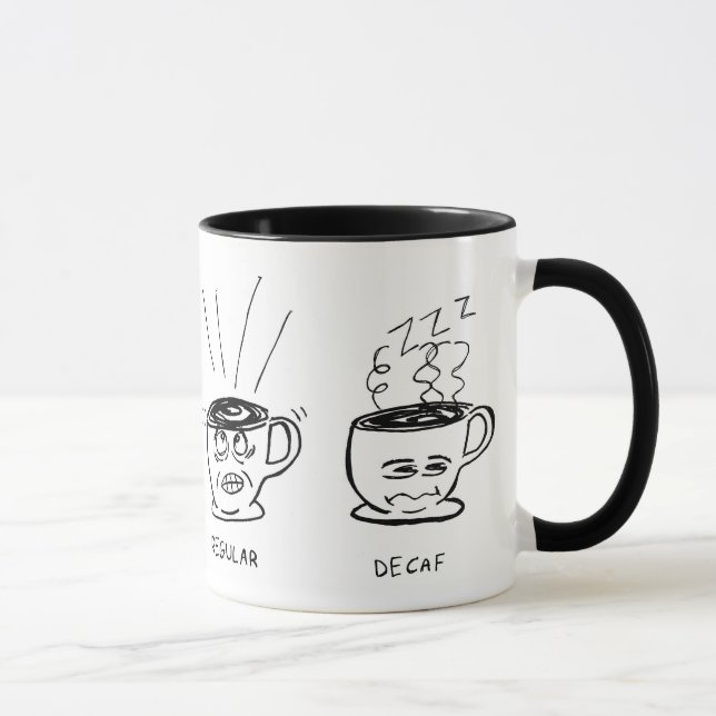 Regular-/Decaf-Cartoon-Kaffee-Tasse Tasse (Rechts)