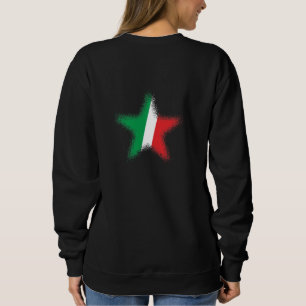Regular Italian Flag Graffiti Star Graphic T - Shi Sweatshirt