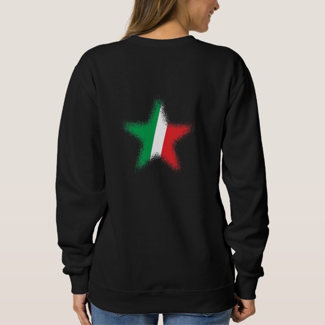 Regular Italian Flag Graffiti Star Graphic T - Shi Sweatshirt (Rückseite)