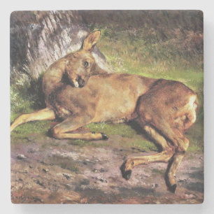 Reh im Wald (von Rosa Bonheur) Steinuntersetzer