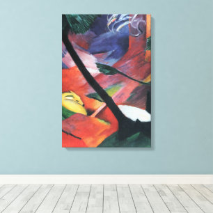 Reh im Walde II von Franz Marc; Reh im Walde Leinwanddruck