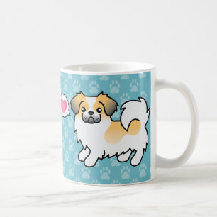 Reh-Sable-Parti-Farben Tibetan Spaniel Cartoon-Hun Tasse