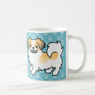 Reh-Sable-Parti-Farben Tibetan Spaniel Cartoon-Hun Tasse