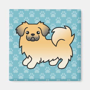 Reh-Sable Tibet-Spaniel Cartoon-Hund Magnet