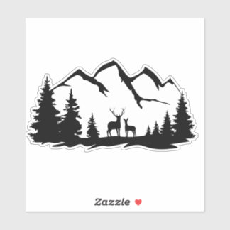 Reh und Doe Vinyl Aufkleber. Aufkleber