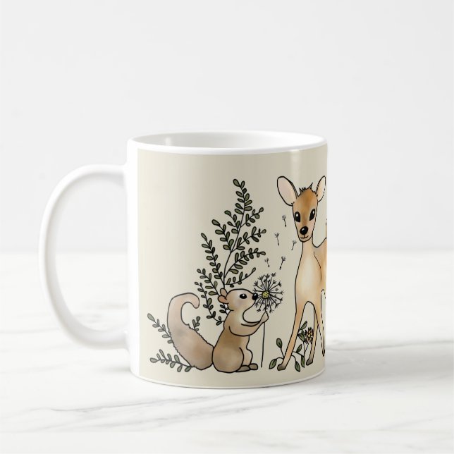 Reh und Eichhörnchen  Kaffeetasse (Links)