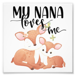 Reh und Hirschkuh Meine Nana liebt mich Fotodruck