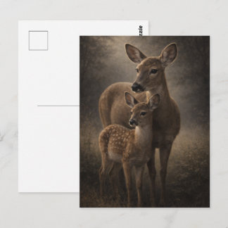 Reh und Kitz | Wildtier Kunst | Postkarte