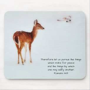Reh- und Tauben-Glaubensbibelvers-Mauspad Mousepad