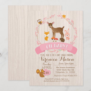 Reh Waldtiere Baby Shower Einladung