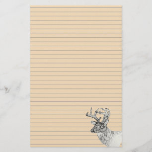 Reh-Wildlife-Tuschezeichnung Tier Liniengestaltung Briefpapier