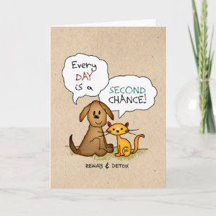 Rehab & Detox Cartoon: Erholung Sobriety Drug Free Karte