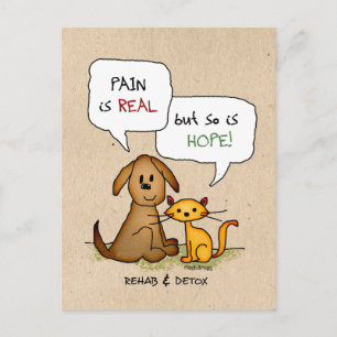 Rehab & Detox Cartoon: Erholung Sobriety Drug Free Postkarte