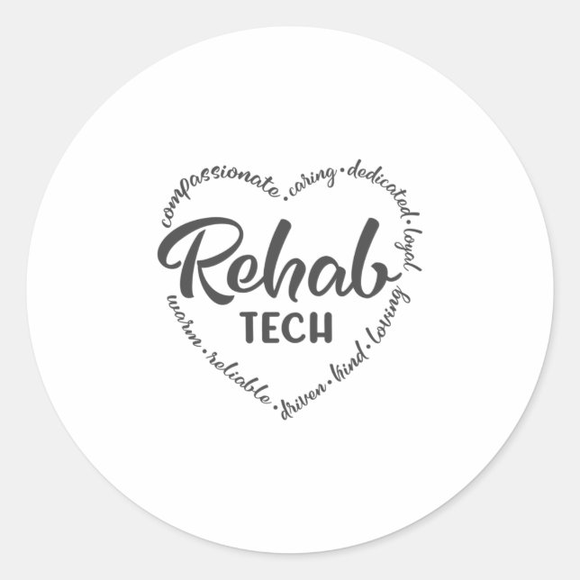 Rehab-Technologie, Rehabilitation, Rehabilitation Runder Aufkleber (Vorderseite)