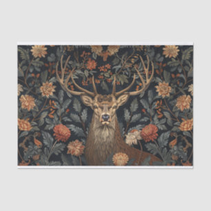 Rehbock mit Geweih und Blumen Dekoupage Seidenpapier