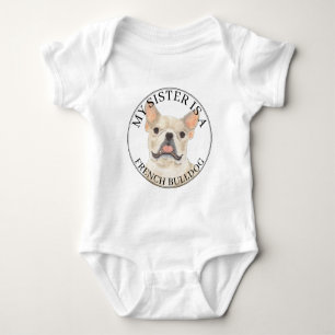 Rehbraun-cremefarbener Französischer Bulldogge gro Baby Strampler