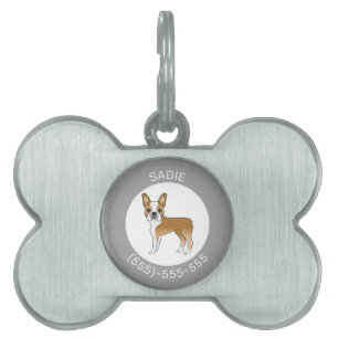 Rehbraune und weiße Boston Terrier-Hund-Illustrati Tiermarke