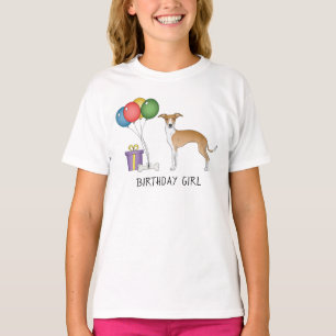 Rehbraune und weiße Italienische Windhunde - Gebur T-Shirt