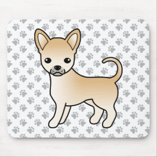 Rehbrauner Chihuahua mit glattem Fell Cartoon-Hund Mousepad