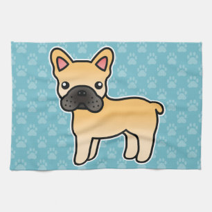 Rehbrauner Französische Bulldogge Cartoon-Hund Geschirrtuch