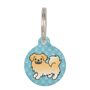 Rehbrauner Tibet-Spaniel Cartoon-Hund Haustiermarke