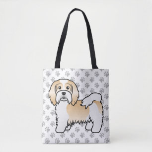 Rehbrauner und weißer Havanese Süßer Cartoon-Hund