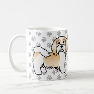 Rehbrauner und weißer Havanese süßer Cartoon-Hund Kaffeetasse